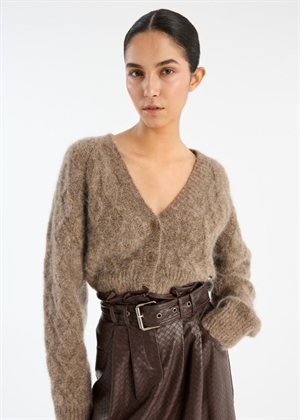 Fluffy knit cardigan Pine Bark ROTATE By Birger Christensen 